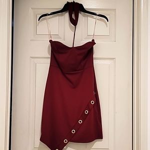 Heart-shaped mini dress with an attached choker